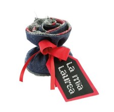 SACCHETTO PORTACONFETTI JEANS SCOZZESE ROSA GIRATA LAUREA CRESIMA MATRIMONIO RED