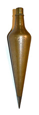 64 oz O.J. KUKER Originale Ottone Plumb Bob 4 libbre Falegname 9,5" Lungo Seattle USA