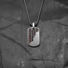 Collana uomo granato rosso e