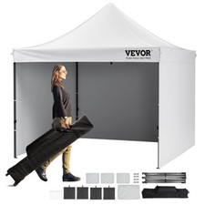 VEVOR Tenda Gazebo Pop-up Portatile 304,8 x 304,8 cm con Pareti Laterali Bianco