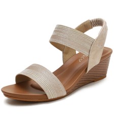 Sandali per donna zeppa 5cm con cintura doppio numero da 36 a 42 casual