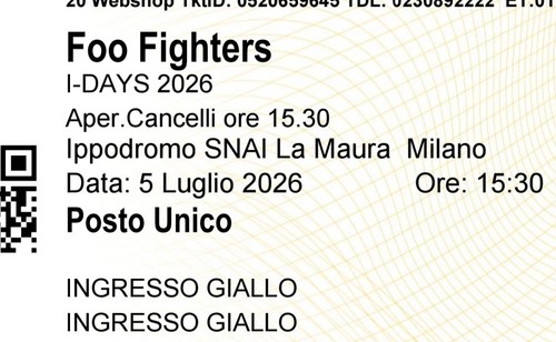 Biglietti concerto foo - biglietti,