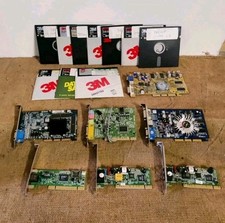 Computer Vintage Schede + Lotto Floppy 5,25" + Schede Audio Video Retrogame 