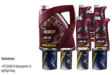 Olio motore 9L MANNOL Energy 5W-30 2x MANNOL Leak-Stop ADDITIVO + Motor Flush