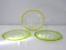 VETRO... Kosta Boda... tre (3) piatti segnaposto 'Lemon' degli anni '80