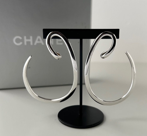 Chanel large hoop stud earring - large,