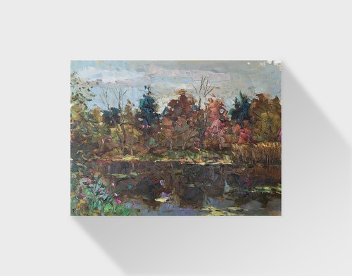Dipinto olio stagno pittore