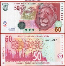 SUDAFRICA 50 RAND nd 2005 P 130a AUNC spedizione gratuita da 100€