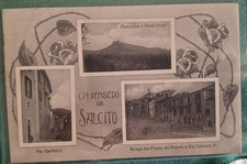 CARTOLINA UN PENSIERO DA SALCITO CAMPOBASSO MOLISE PRIMI '900  TRE VEDUTINE RARA
