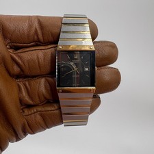 Orologio Uomo Rado Diastar Quarzo Bicolore Oro Argento Quadrato Data 129.0195.3