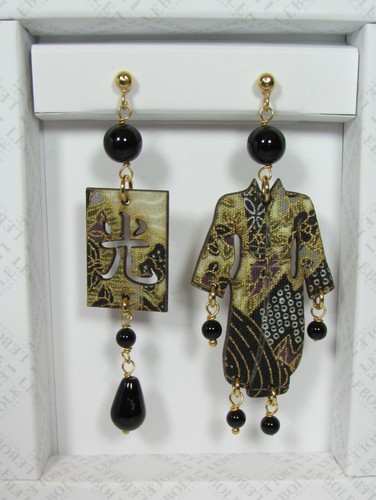 Orecchini kimono seta grande - orecchini,