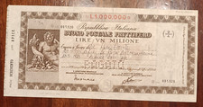 14499-BUONO POSTALE FRUTTIFERO LIRE UN MILIONE, 1929-1935, CM 23,5 X 11 circa