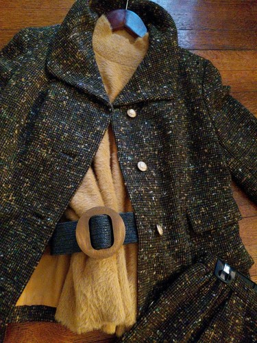 Tuta vintage tweed marrone - tuta,