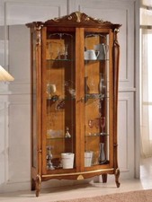 VETRINA A 2 ANTE IN LEGNO NOCE