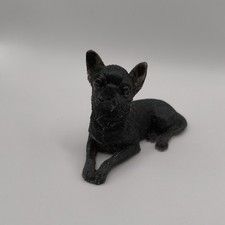 Homemade Resin Chihuahua Dog Ornament Figurine Statue In black Colour