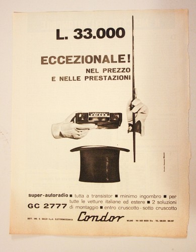 Pubblicita 1964 autoradio - pubblicita',
