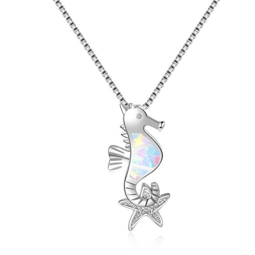 Collana hawaii bianco opale - opale, di