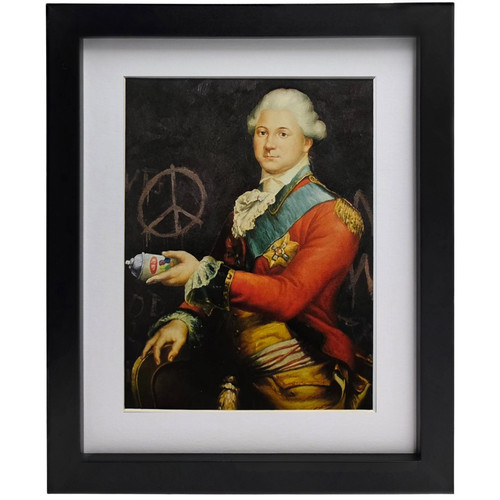 Banksy soldato con bomboletta - con,