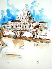 Acuerello originale dipinto a