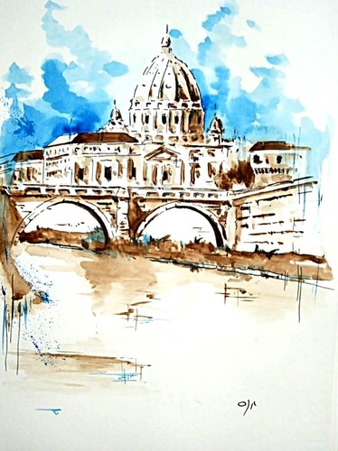 Acuerello originale dipinto - , a