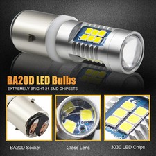 H6 Moto Scooter Lampada Led 6W B35 BA20D 12V Biluce 6000K Bianco Come Xenon