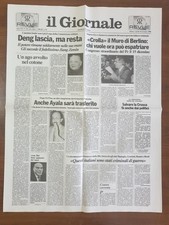 Giornale 1° pagina Il Giornale Crolla il Muro di Berlino 10/10/1989  (STl29)