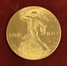 2247  RIPRODUZIONE Moneta Regno d'Italia - 100 Lire Vetta d'Italia V.E. III 1925