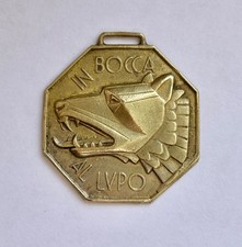 IN BOCCA AL LUPO MEDAGLIA IN OTTONE DA COLLEZIONE ANNI 50 ITALIA