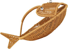 Cestino Portafrutta Da Tavolo a Forma Di Pesce Contenitore per Snack in Rattan C