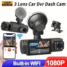 TELECAMERA PER AUTO DASHCAM WIFI FULL HD CAR VIDEO CAMERA VISIONE NOTTURNA 3 CAM