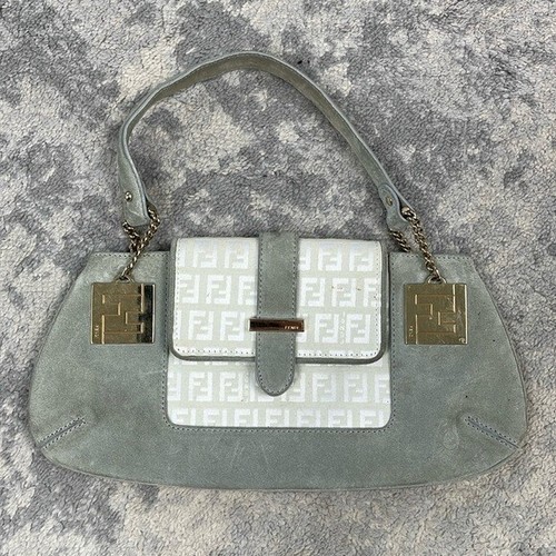 Fendi zucchino suede pochette - zucchino,