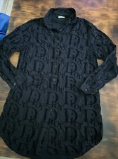 Vestitino  Dress Dior Nero 3XL abbottonato Con Loghi In Rilevo