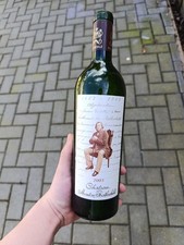 Empty bottle of Chateau Mouton