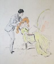 PIETRO SCOPPETTA ILLUSTRAZIONE ORIGINALE ANNI 1910 ca DISEGNO SU CARTONCINO C6