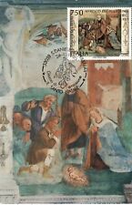ITALIA 1990 SAN DANIELE DEL FRIULI NATALE AFFRESCO ANNULLO FDC CARTOLINA MAXIMUM