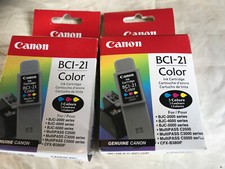 Qty. 2 Canon BCI-21 Tri-Color