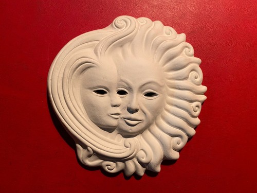 Sole luna gesso 15 cm - sole,