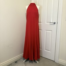 Abito da ballo Anthropologie taglia XL rosso rosso rosso maxi collo alto spesso schiena bassa