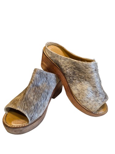Zoccoli donna legno pelo di - zoccoli,