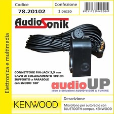 Microfono per autoradio KENWOOD Bluetooth vivavoce jack 3,5 mm cavo 4,5 mt