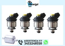 4 INIETTORI LANDI RENZO GPL TAPPO GIALLO ATTACCO BOSCH ORIGINALI MED METANO