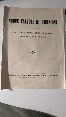 Arcturus valvole radio - arcturus,