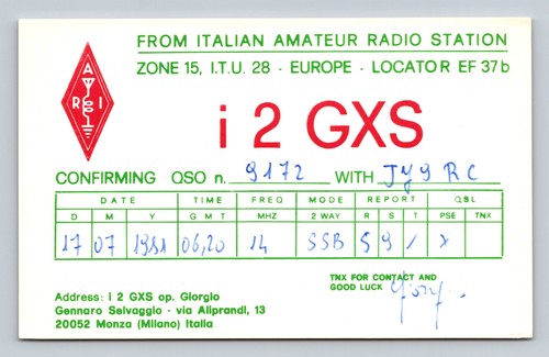 Radioamatore qsl i2gxs - radioamatore,