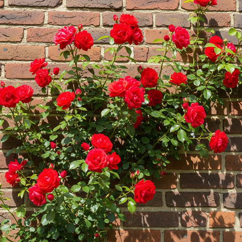 Rosa rampicante rossa - rosa, –