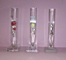 Triss Vasetti Monofiore Cristallo e argento Prodotto Italiano altezza 21x7x7 cm.