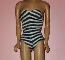 Costume da bagno con righe blu Barbie Ponytail Mattel vintage anni 60 RARO
