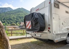 Copertura per portabici camper