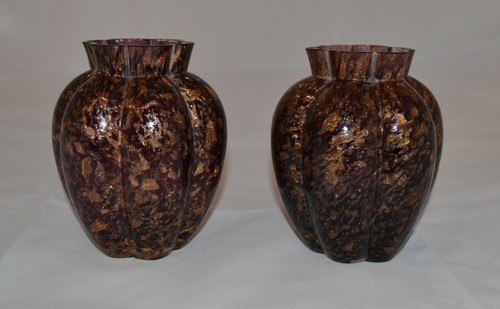 Coppia vasi murano decoro con - coppia,