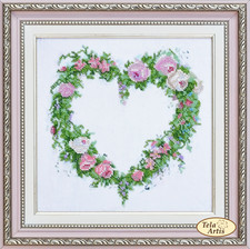 Kit ricamo perline fai da te corona d'amore rose artigianato arte regalo unico