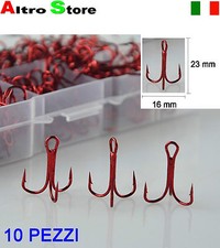 10 ANCORETTE MIS.4 NICHEL ALTA QUALITA' PESCA ARTIFICIALI MINNOW MARE SPINNING  